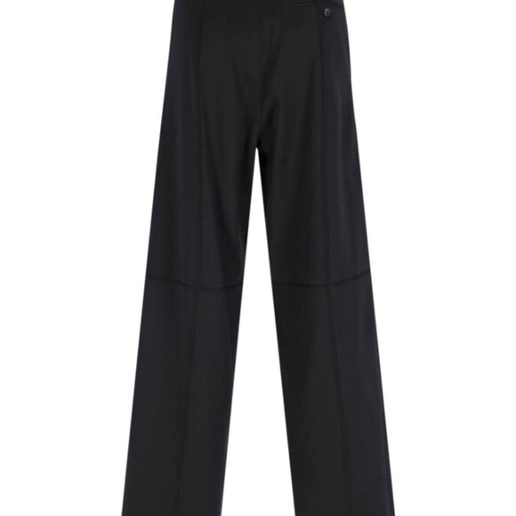 NWT MAISON MARGIELA Women's Wide-Leg Trousers Poly Wool Blend Black Size 6 - Picture 5 of 9